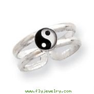 Sterling Silver Enameled Ying-Yang Toe Ring
