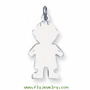 Sterling Silver Engraveable Boy Disc Charm