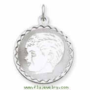 Sterling Silver Engraveable Boy Disc Charm