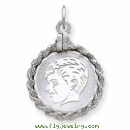 Sterling Silver Engraveable Boy Disc Charm