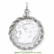 Sterling Silver Engraveable Boy Disc Charm