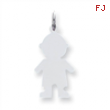 Sterling Silver Engraveable Boy Disc Charm