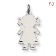 Sterling Silver Engraveable Girl Disc Charm