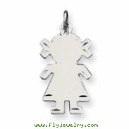 Sterling Silver Engraveable Girl Disc Charm