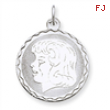 Sterling Silver Engraveable Girl Disc Charm