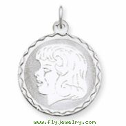 Sterling Silver Engraveable Girl Disc Charm