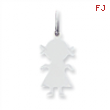 Sterling Silver Engraveable Girl Disc Charm