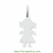 Sterling Silver Engraveable Girl Disc Charm