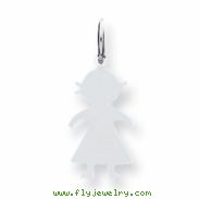 Sterling Silver Engraveable Girl Disc Charm