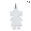 Sterling Silver Engraveable Girl Disc Charm