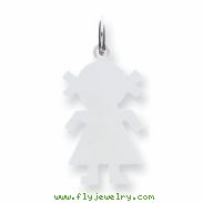 Sterling Silver Engraveable Girl Disc Charm