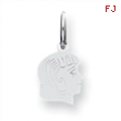 Sterling Silver Engraveable Girl Disc Charm