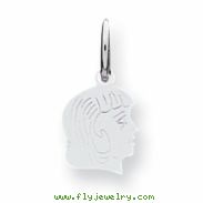 Sterling Silver Engraveable Girl Disc Charm