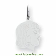 Sterling Silver Engraveable Girl Disc Charm