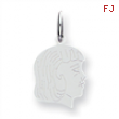 Sterling Silver Engraveable Girl Disc Charm