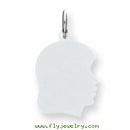 Sterling Silver Engraveable Girl Disc Charm