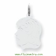 Sterling Silver Engraveable Girl Disc Charm