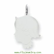 Sterling Silver Engraveable Girl Disc Charm