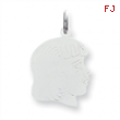 Sterling Silver Engraveable Girl Disc Charm