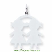 Sterling Silver Engraveable Girl/Girl Disc Charm