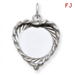 Sterling Silver Engraveable Heart Disc Charm