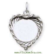 Sterling Silver Engraveable Heart Disc Charm