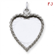 Sterling Silver Engraveable Heart Disc Charm