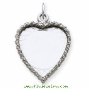 Sterling Silver Engraveable Heart Disc Charm