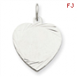 Sterling Silver Engraveable Heart Disc Charm