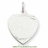 Sterling Silver Engraveable Heart Disc Charm