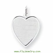 Sterling Silver Engraveable Heart Patterned Disc Charm