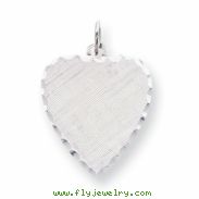 Sterling Silver Engraveable Heart Patterned Disc Charm