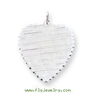 Sterling Silver Engraveable Heart Patterned Disc Charm