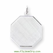 Sterling Silver Engraveable Octagon Patterned Disc Charm