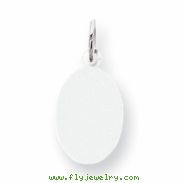 Sterling Silver Engraveable Oval Disc Charm