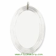 Sterling Silver Engraveable Oval Disc Charm