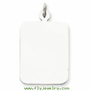 Sterling Silver Engraveable Rectangle Disc Charm