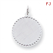 Sterling Silver Engraveable Round Patterned Disc Charm