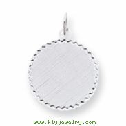 Sterling Silver Engraveable Round Patterned Disc Charm