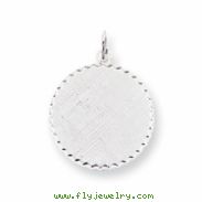 Sterling Silver Engraveable Round Patterned Disc Charm