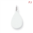 Sterling Silver Engraveable Teardrop Disc Charm