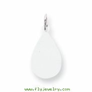 Sterling Silver Engraveable Teardrop Disc Charm