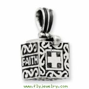 Sterling Silver Faith & Hope Prayer Box Pendant