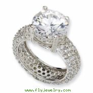 Sterling Silver Fancy CZ Pave Ring
