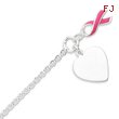 Sterling Silver Fancy Heart With Pink Ribbon Bracelet