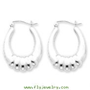 Sterling Silver Fancy Hoop Earrings