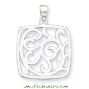 Sterling Silver Fancy Square Pendant