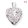 Sterling Silver Filigree Heart Charm