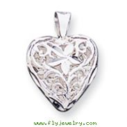 Sterling Silver Filigree Heart Charm