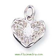 Sterling Silver Filigree Heart Charm